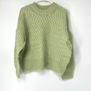 Asos NWOT chunky knit wool pale green oversized sweater women’s small